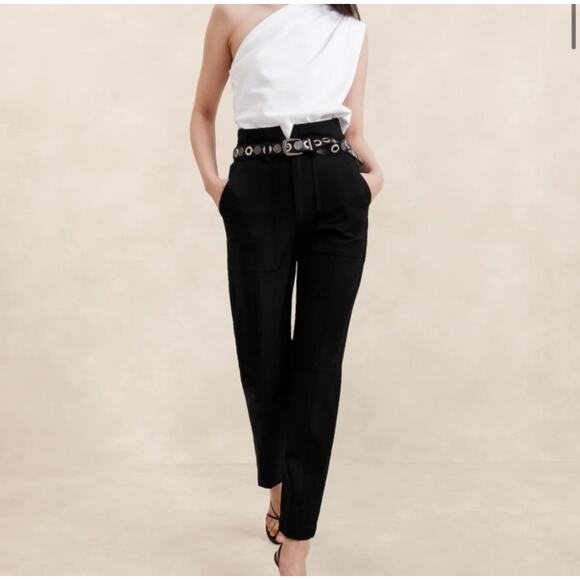 Banana Republic Refined Utility Pants Black Size 8 NWT Career Professional - Picture 8 of 14